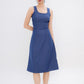 Jean Midi Panelled Dress (Denim Blue)