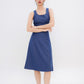 Jean Midi Panelled Dress (Denim Blue)