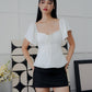 Aria Flutter Sweetheart Top (White)