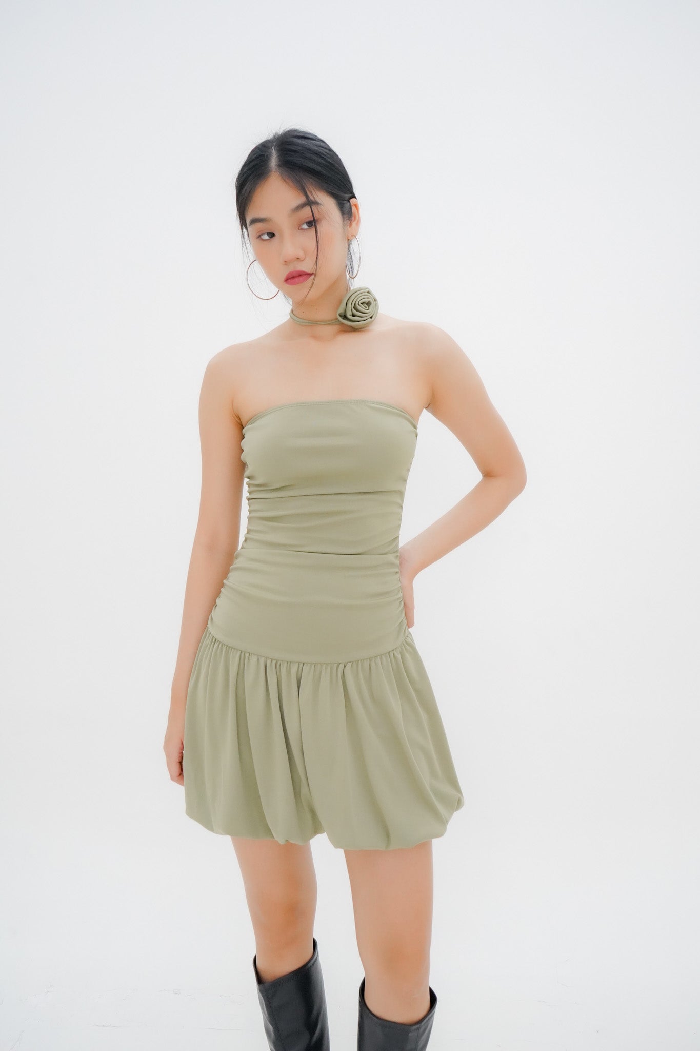 Caro mini tube dress (Olive)