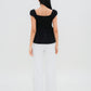 Gia Smocked Puffed Cap-Sleeve Top (Black)