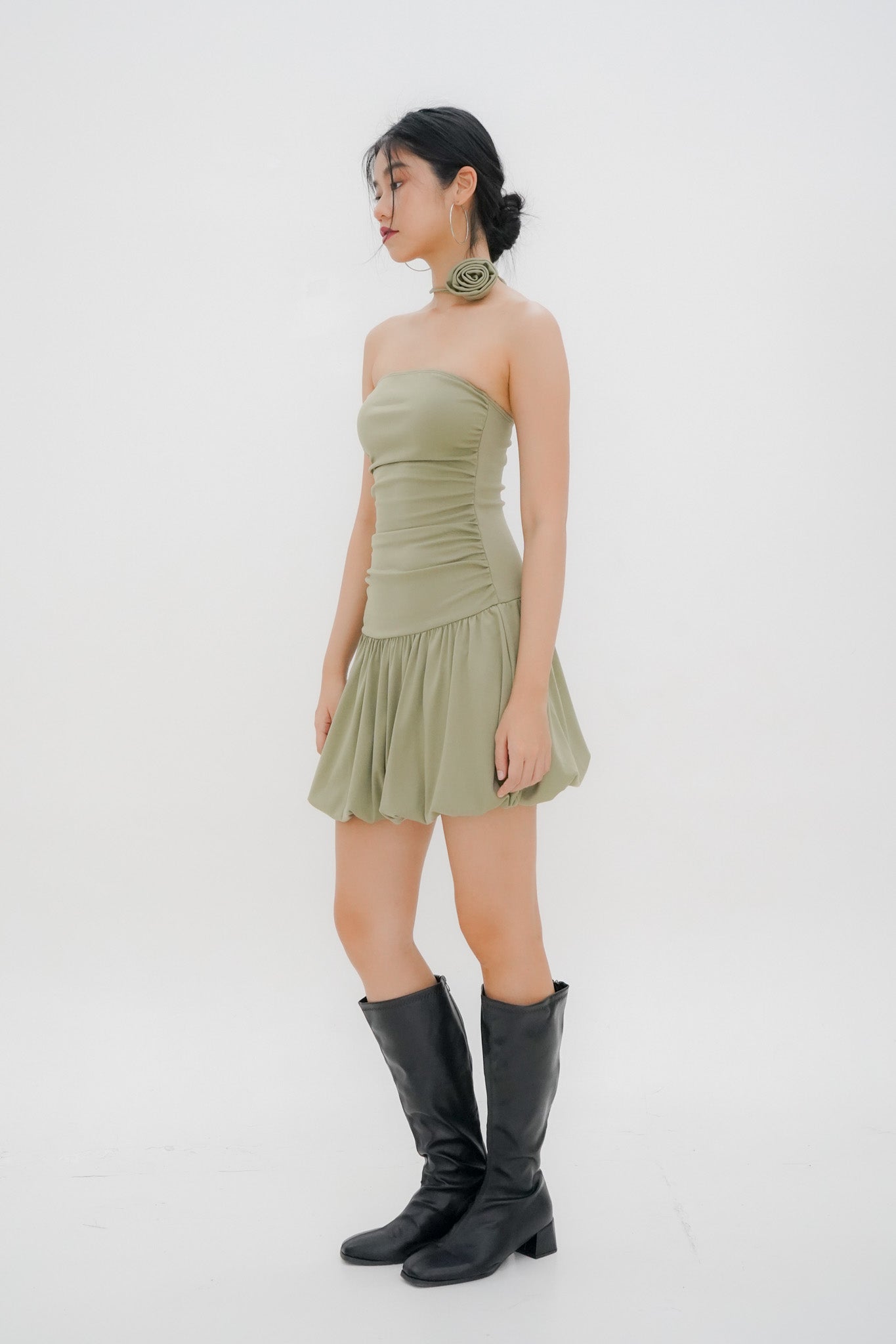 Caro mini tube dress (Olive)