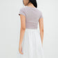 Mei Tie Neck Ruched Top (Dusty Lilac)