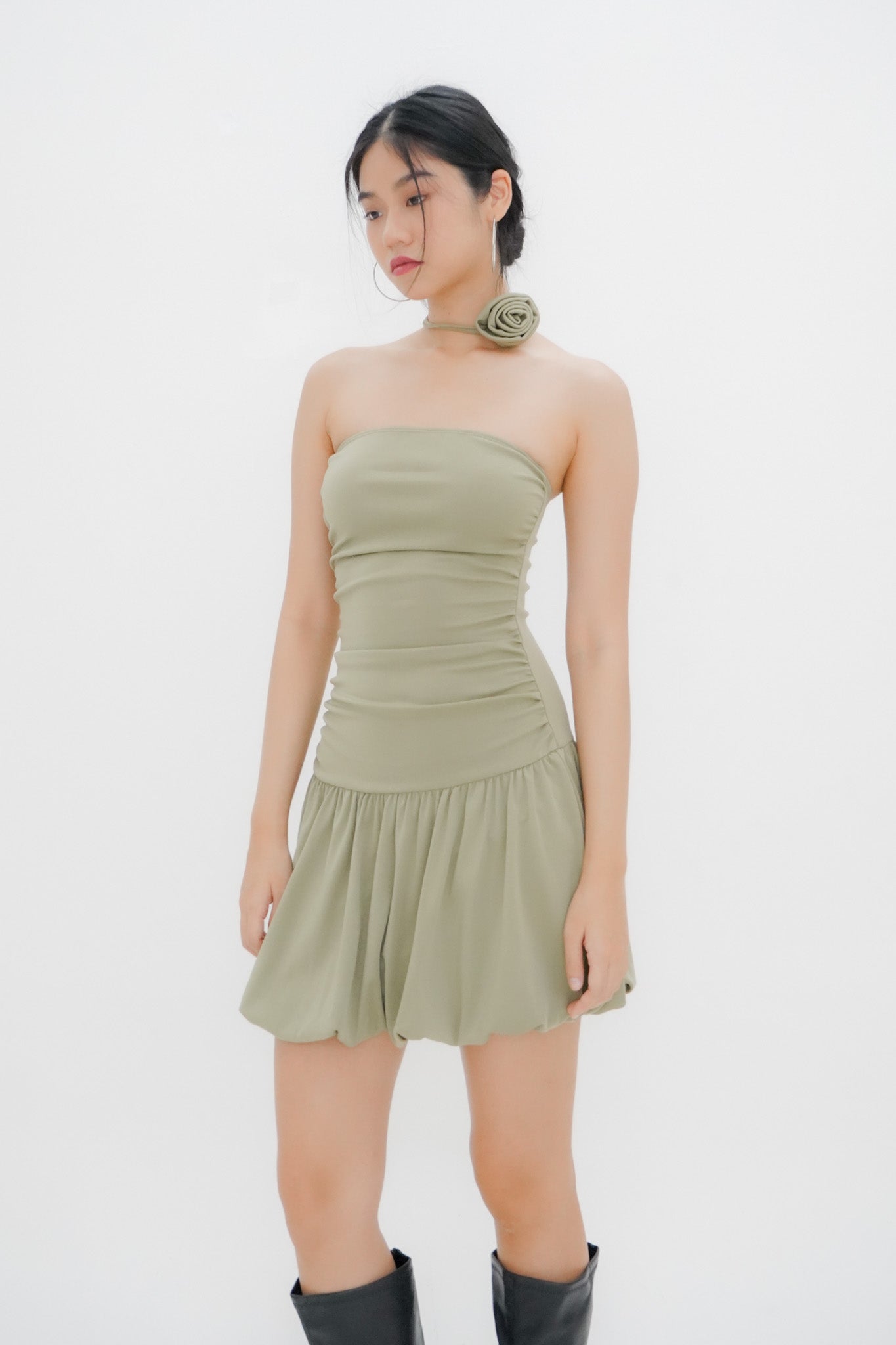 Caro mini tube dress (Olive)