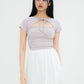 Mei Tie Neck Ruched Top (Dusty Lilac)