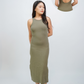 Everlyn Tank Maxi Dress with Cut Out Back (Army Green)