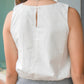 Kit Sleeveless Cotton Crop Top with Elastic Band (White)