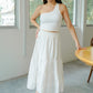 Tien Tiered Maxi Skirt (White)
