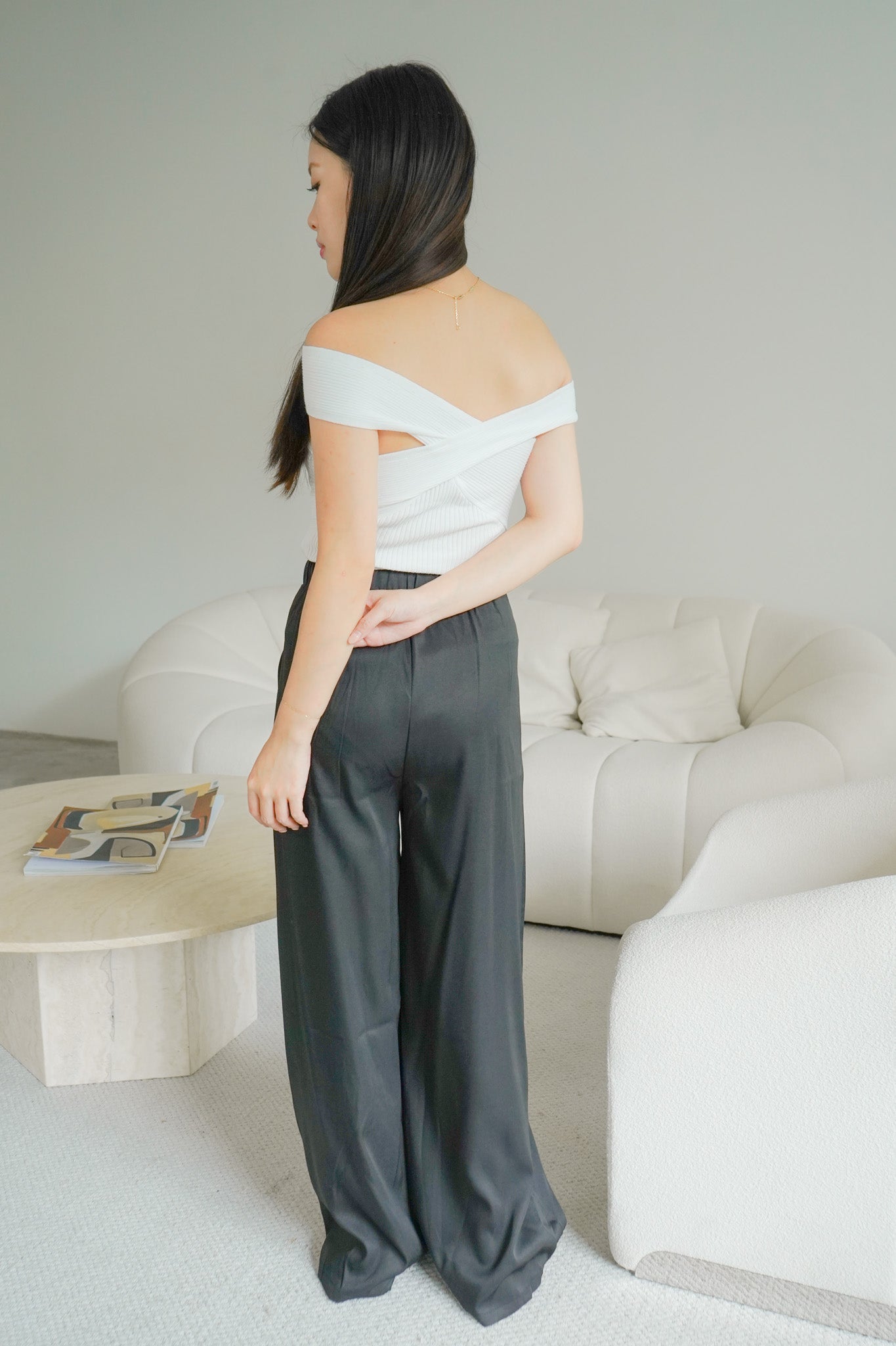 Lone Tailored Wide Leg Pants (Black)