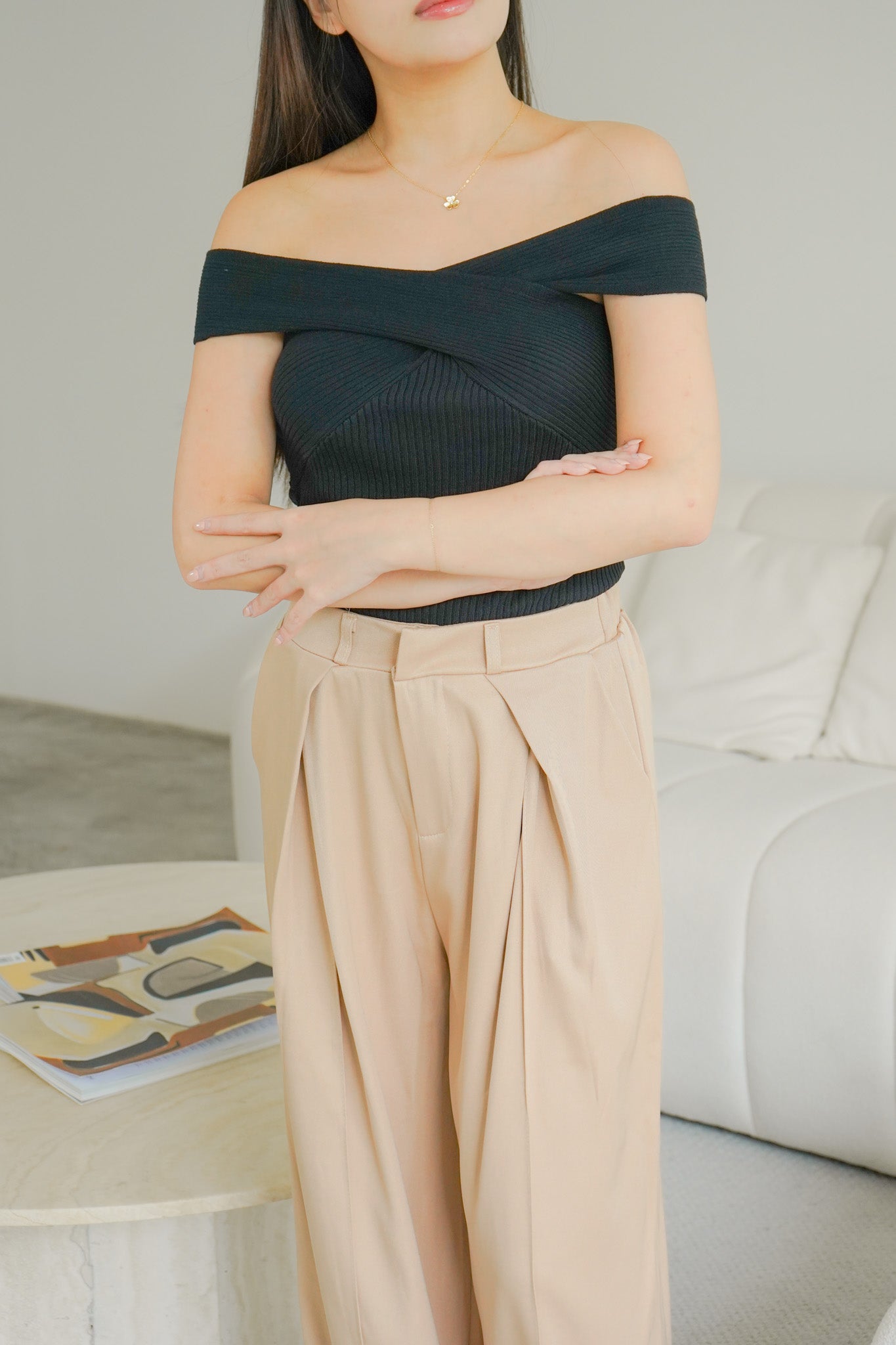 Lone Tailored Wide Leg Pants (Fawn)