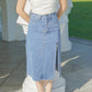 Carol Midi Denim Skirt (mid wash)
