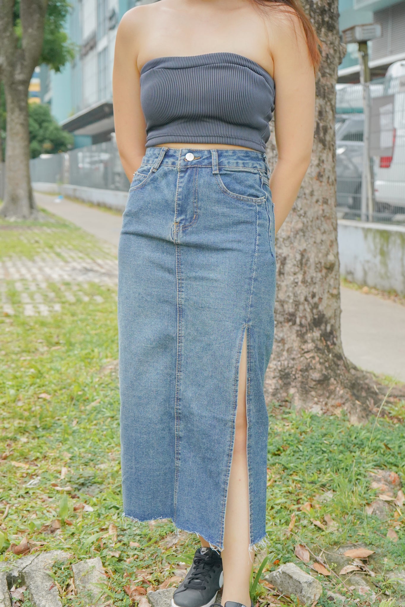 Grace Midi Denim Skirt