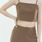 [Co-ord] Smart Casual Crop Top + Regular Skirt with Slit