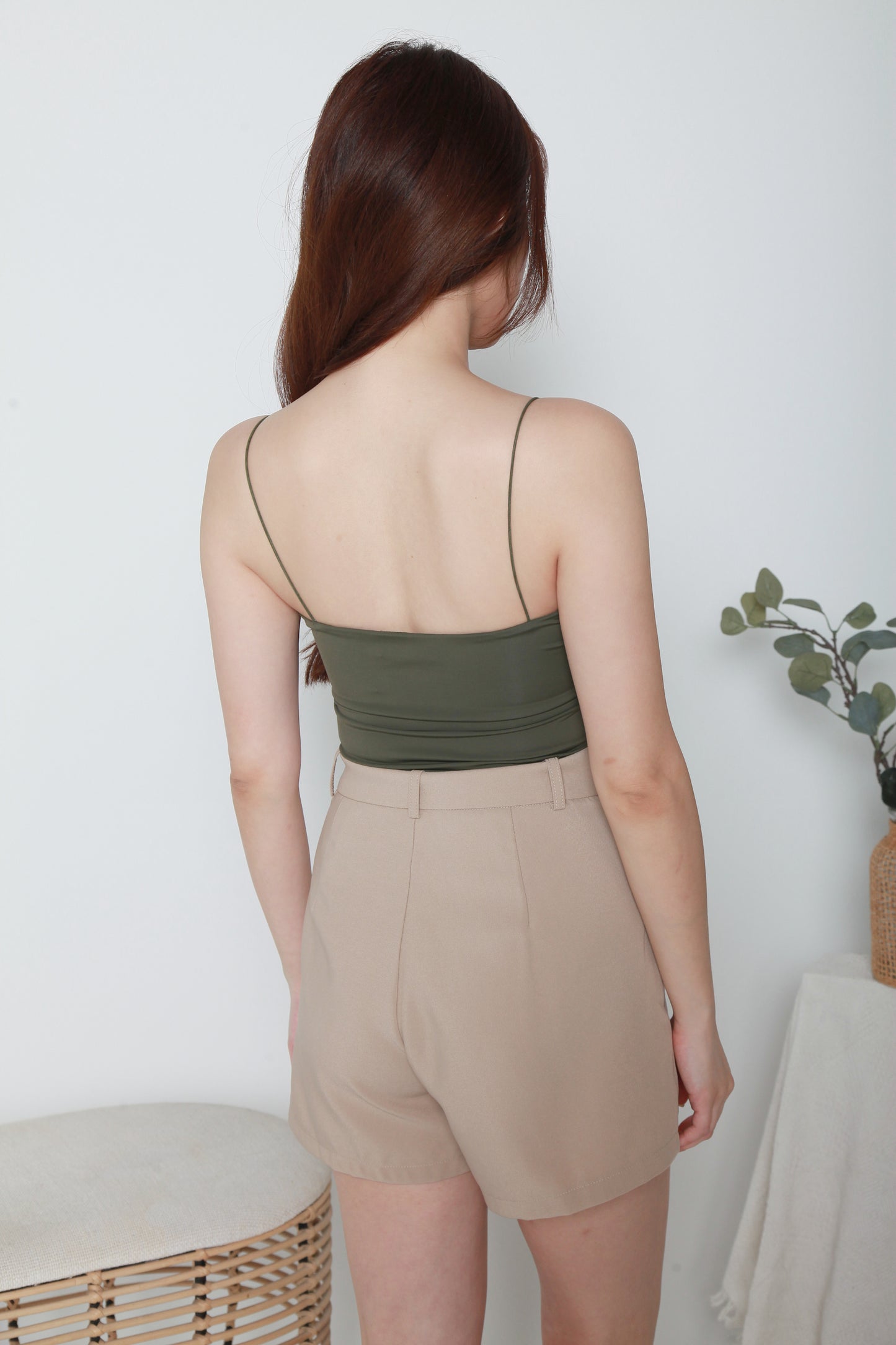 Mateo Padded Camisole Top (Olive Green)