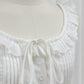 Julia white sleeveless eyelet lace ruffle trim blouse