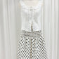 Julia white sleeveless eyelet lace ruffle trim blouse