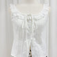 Julia white sleeveless eyelet lace ruffle trim blouse