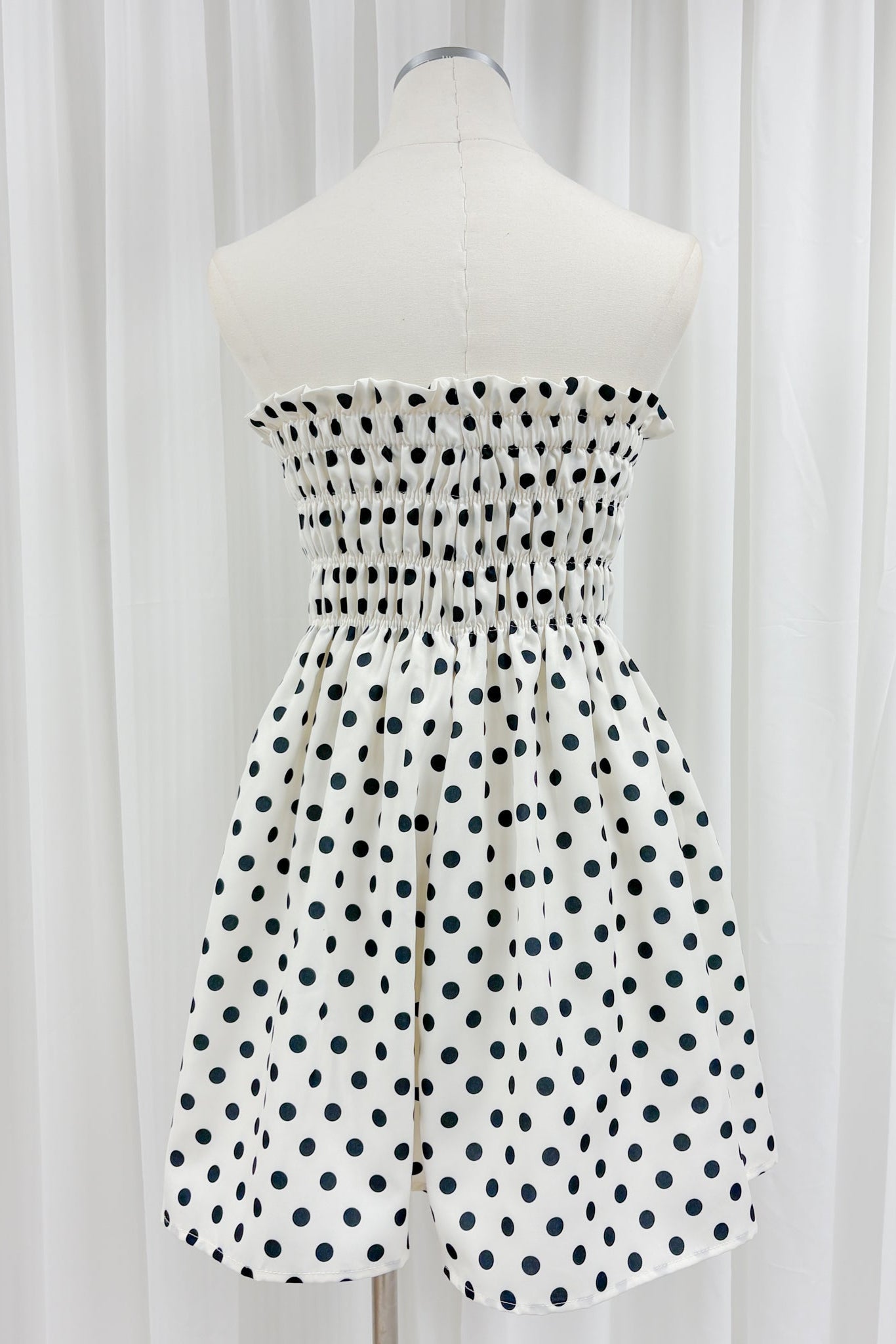 Chantel 2 way polka dot tube/ skirt (cream)