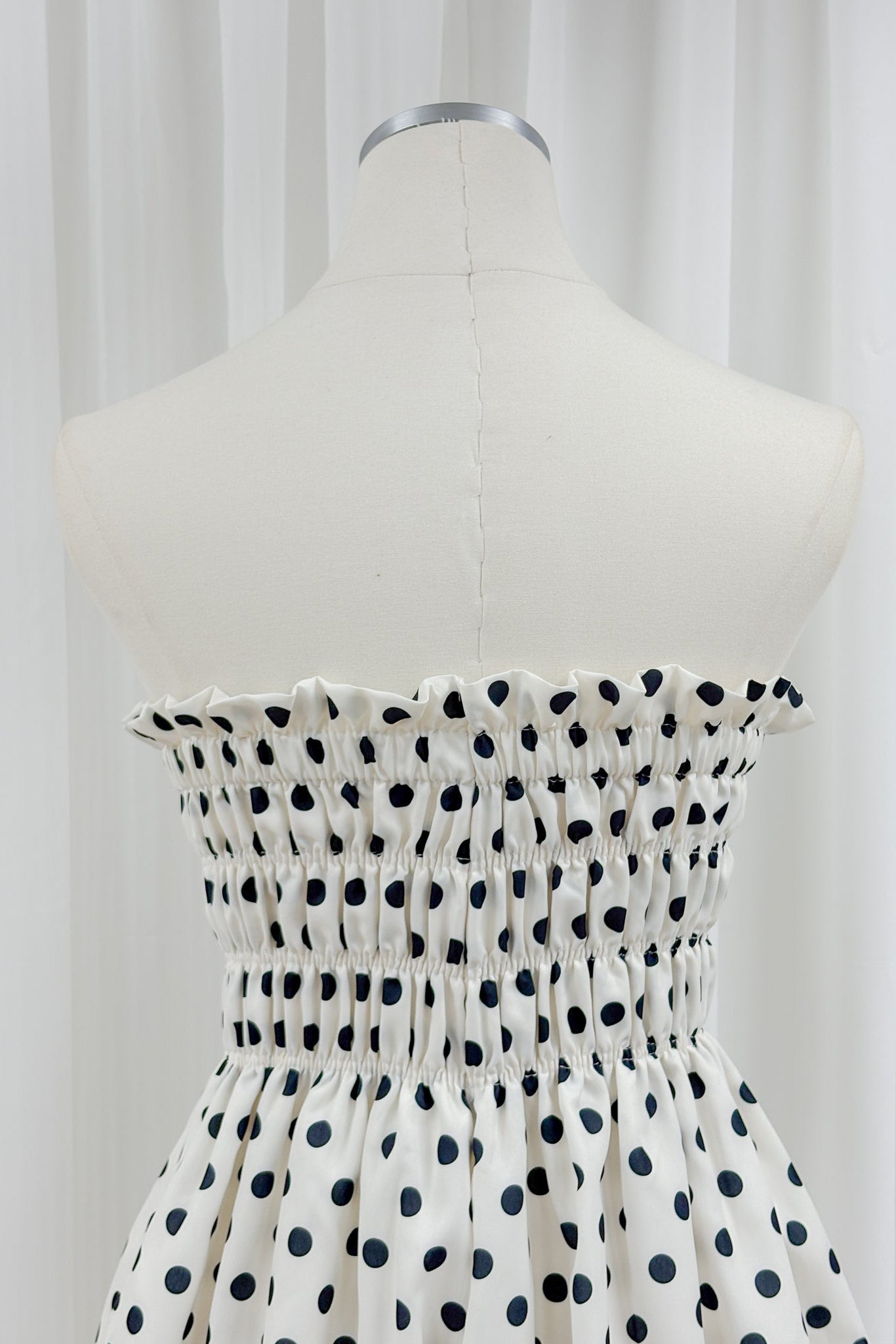 Chantel 2 way polka dot tube/ skirt (cream)