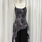 Quinn watercolour longline top (Grey)