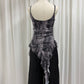Quinn watercolour longline top (Grey)