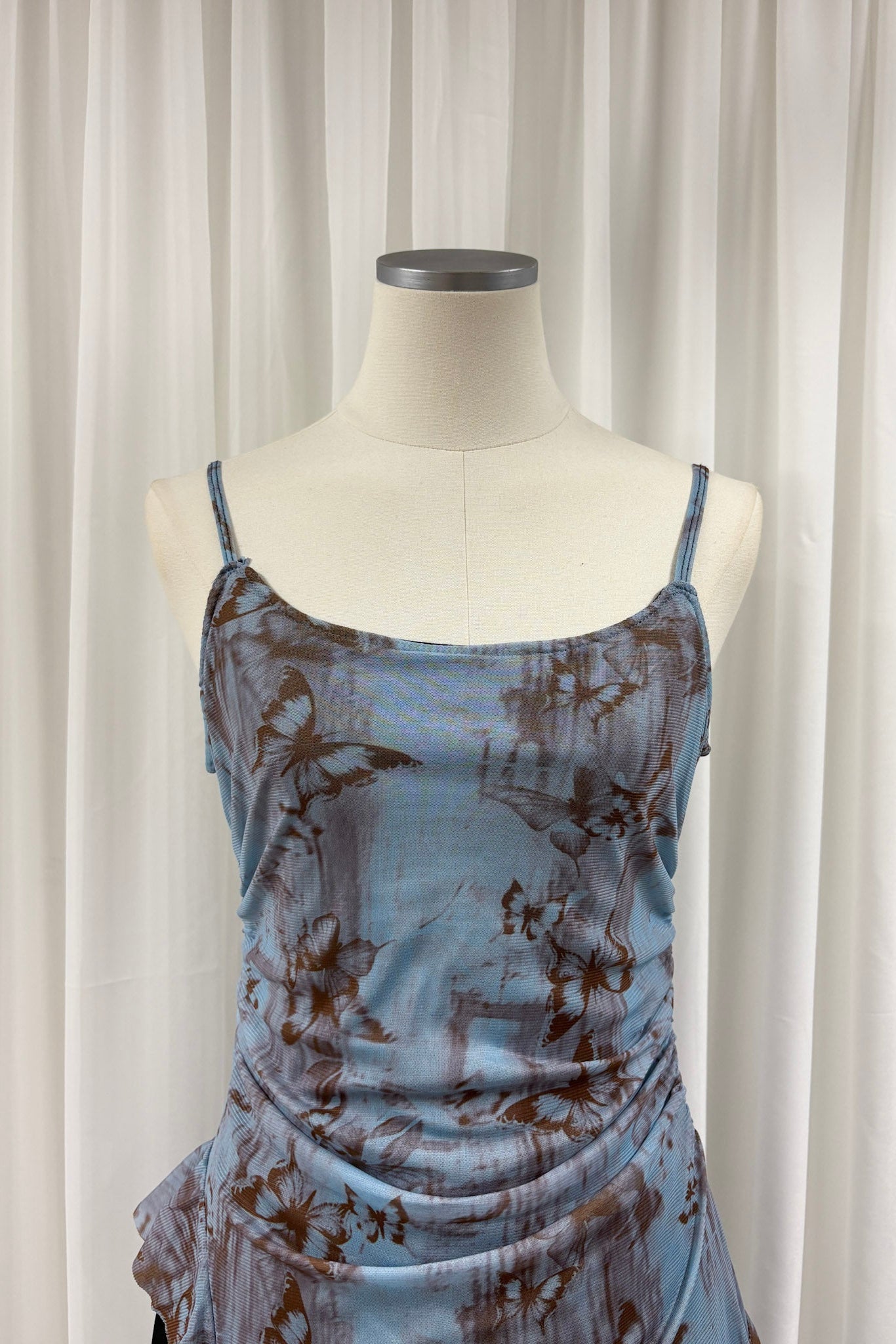 Quinn watercolour longline top (Blue)