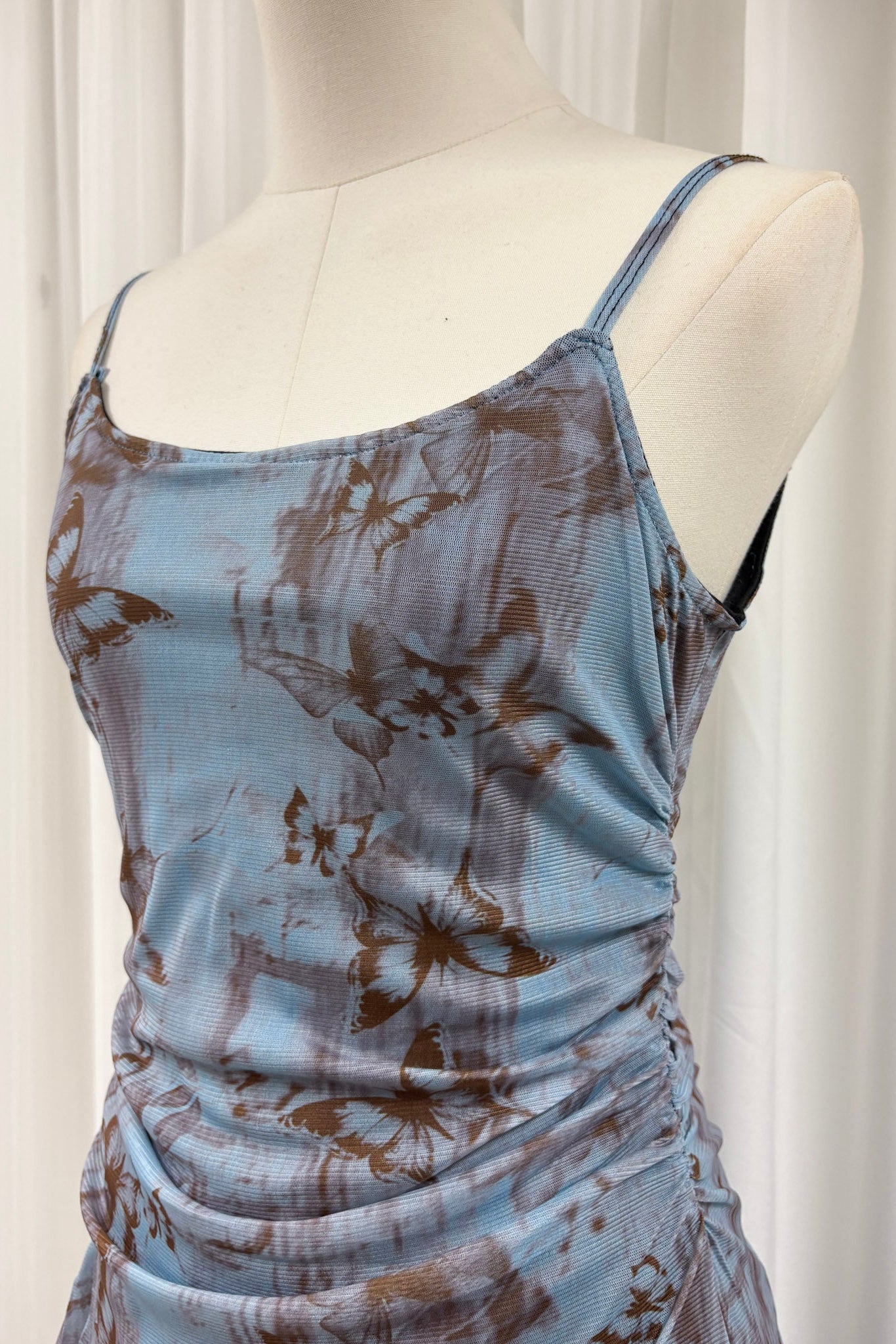 Quinn watercolour longline top (Blue)