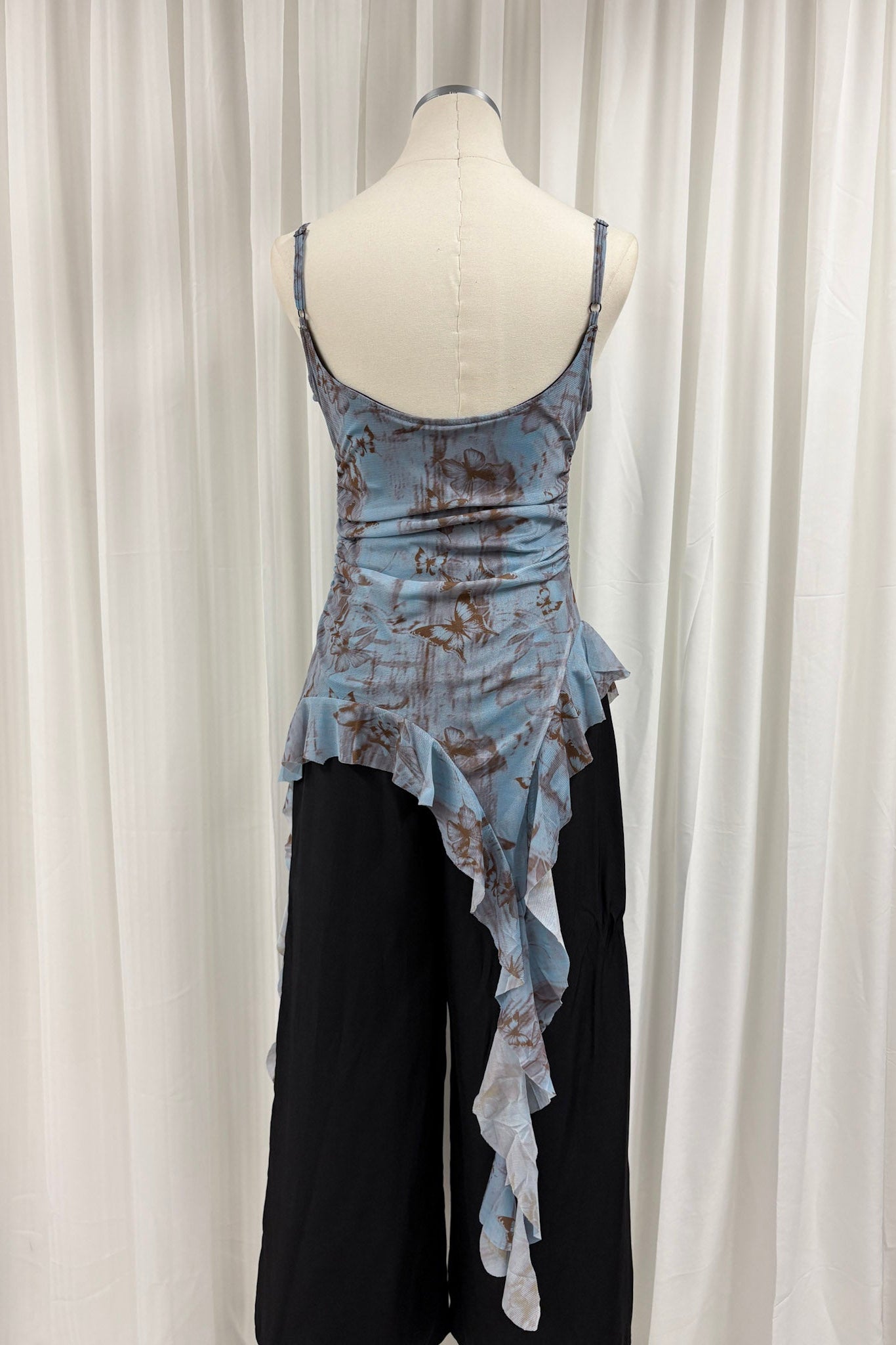 Quinn watercolour longline top (Blue)