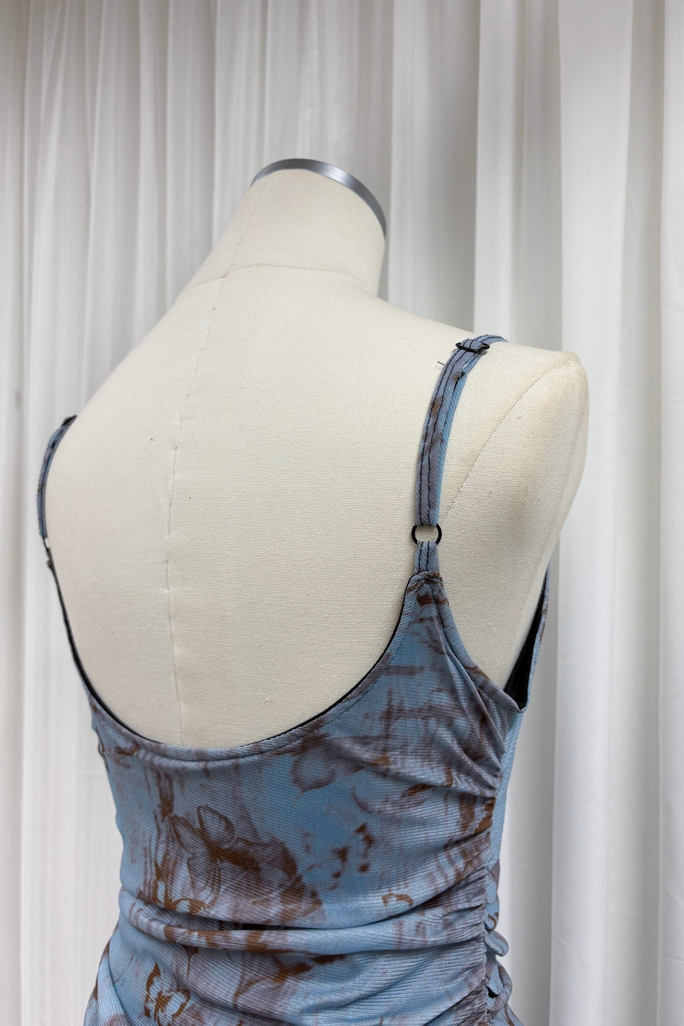 Quinn watercolour longline top (Blue)