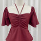 Aria Flutter Sweetheart Top (Maroon)