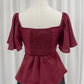 Aria Flutter Sweetheart Top (Maroon)