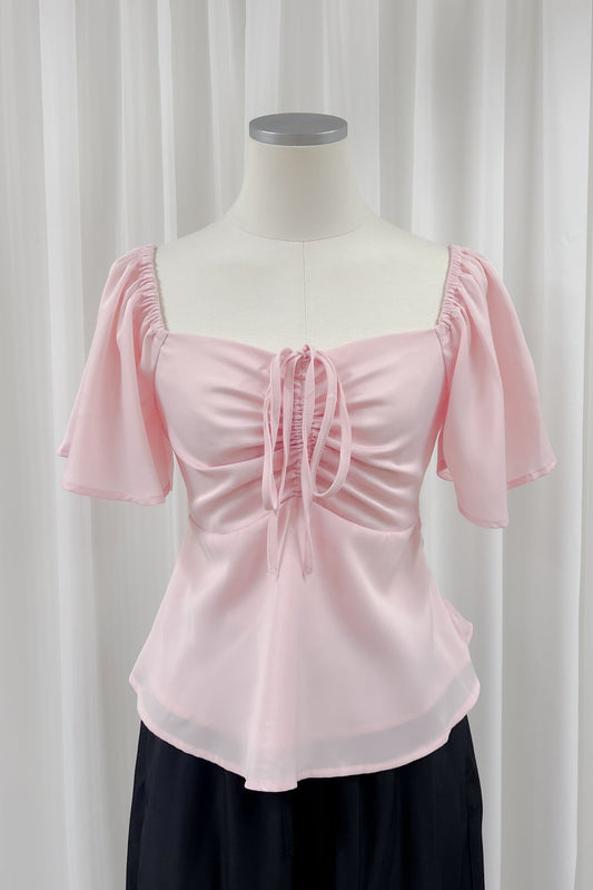 Aria Flutter Sweetheart Top (Blush)