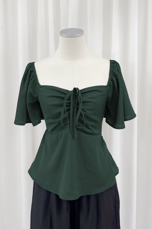 Aria Flutter Sweetheart Top (Forest)