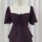 Aria Flutter Sweetheart Top (Plum)