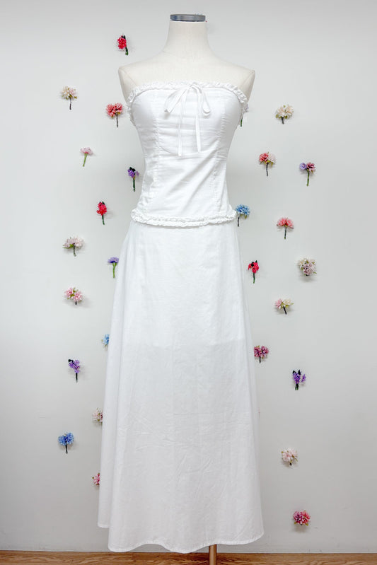 Willow White ribbon tube and skirt set