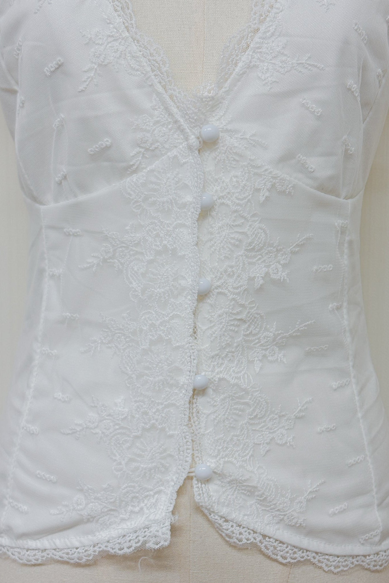 Abigail White lace v-neck top