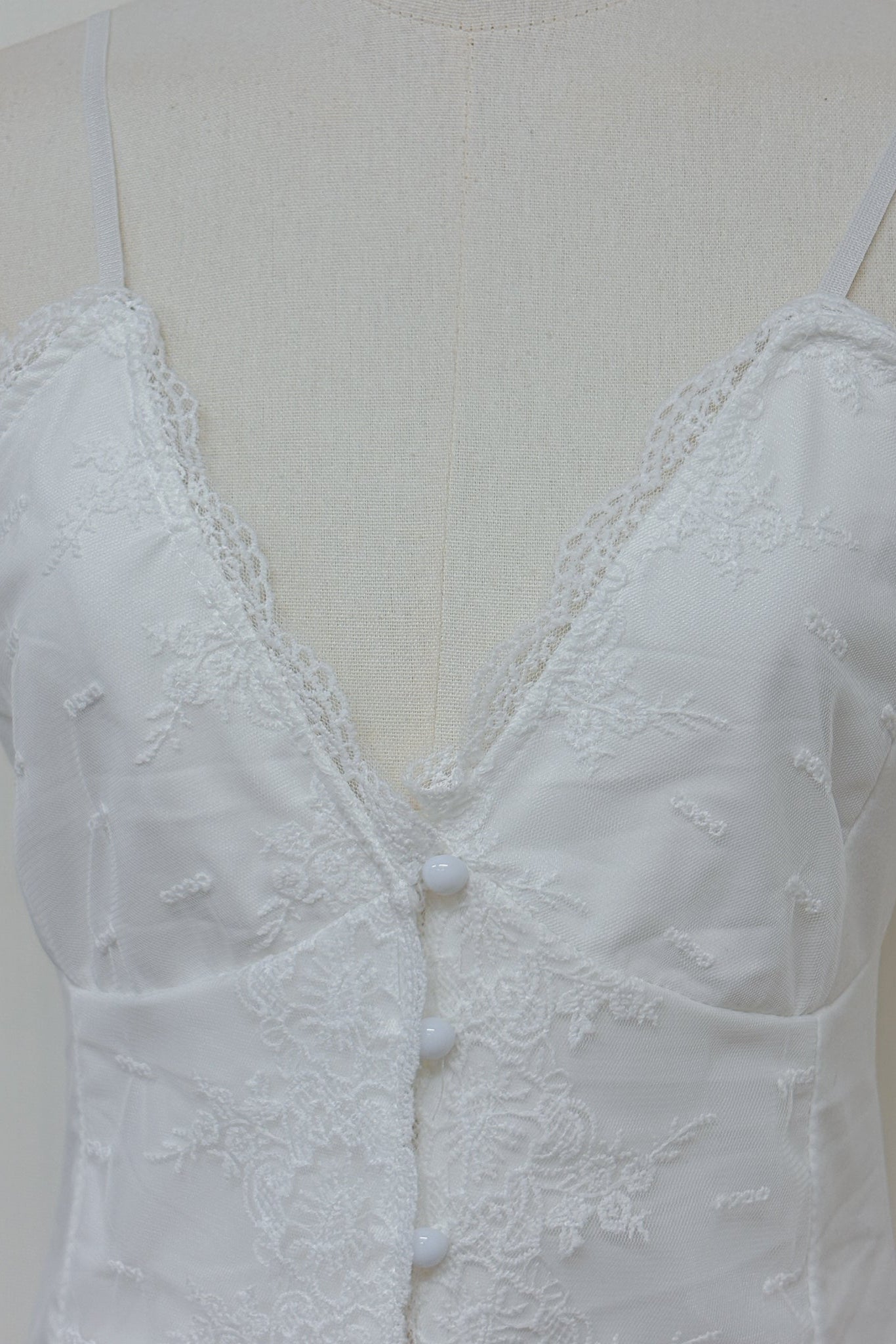 Abigail White lace v-neck top