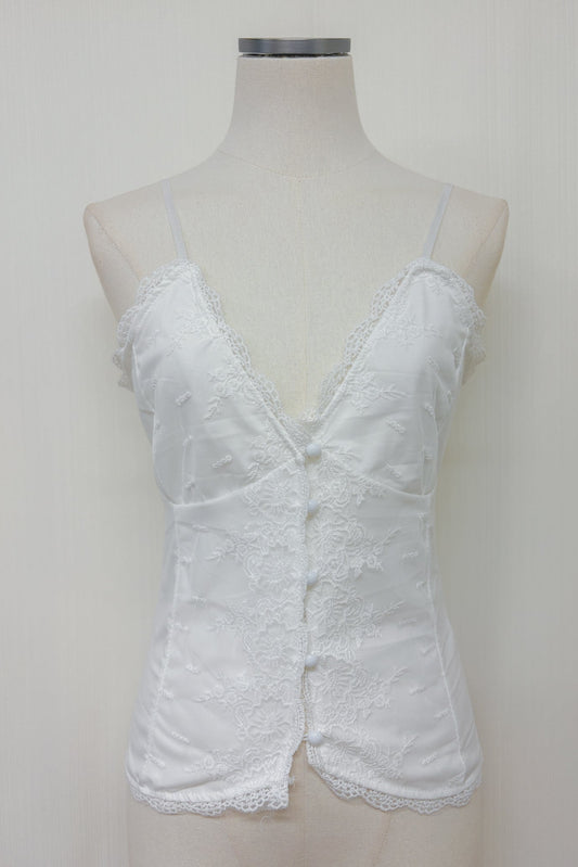 Abigail White lace v-neck top