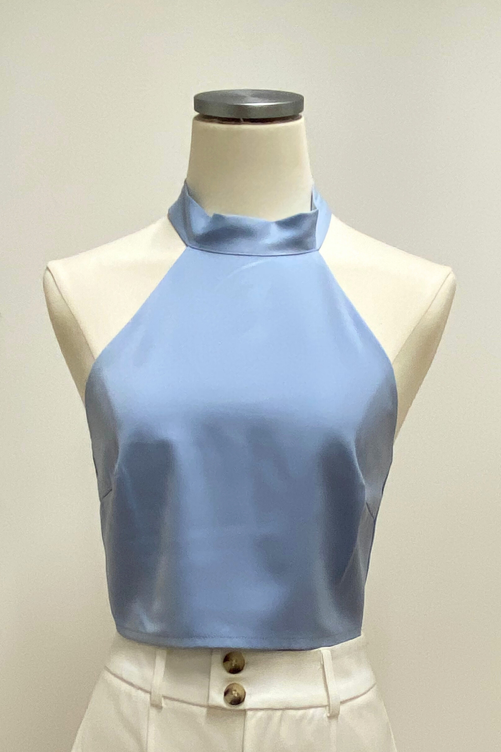 Halter Ribbon Satin Top