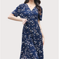 Blue Color Full Wrap Dress