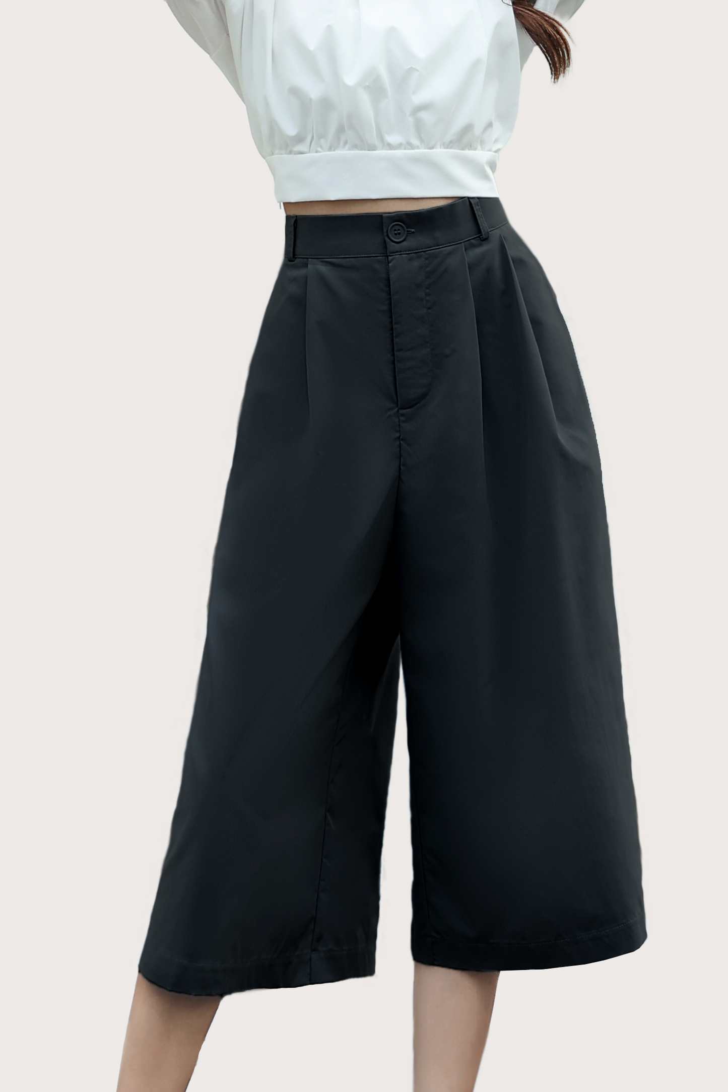 Basic Wide Leg Cropped Pants