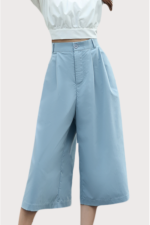 Basic Wide Leg Cropped Pants