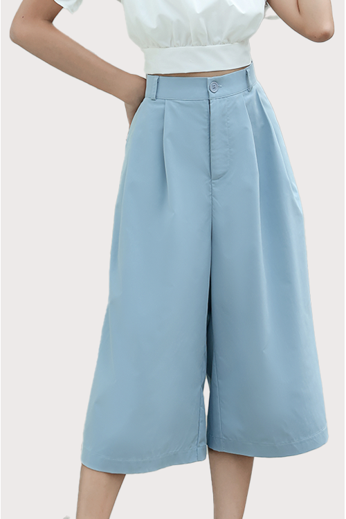 Basic Wide Leg Cropped Pants