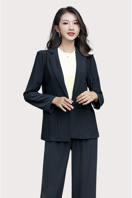 professional black collared blazer