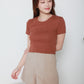 Round neck crop top with short pant