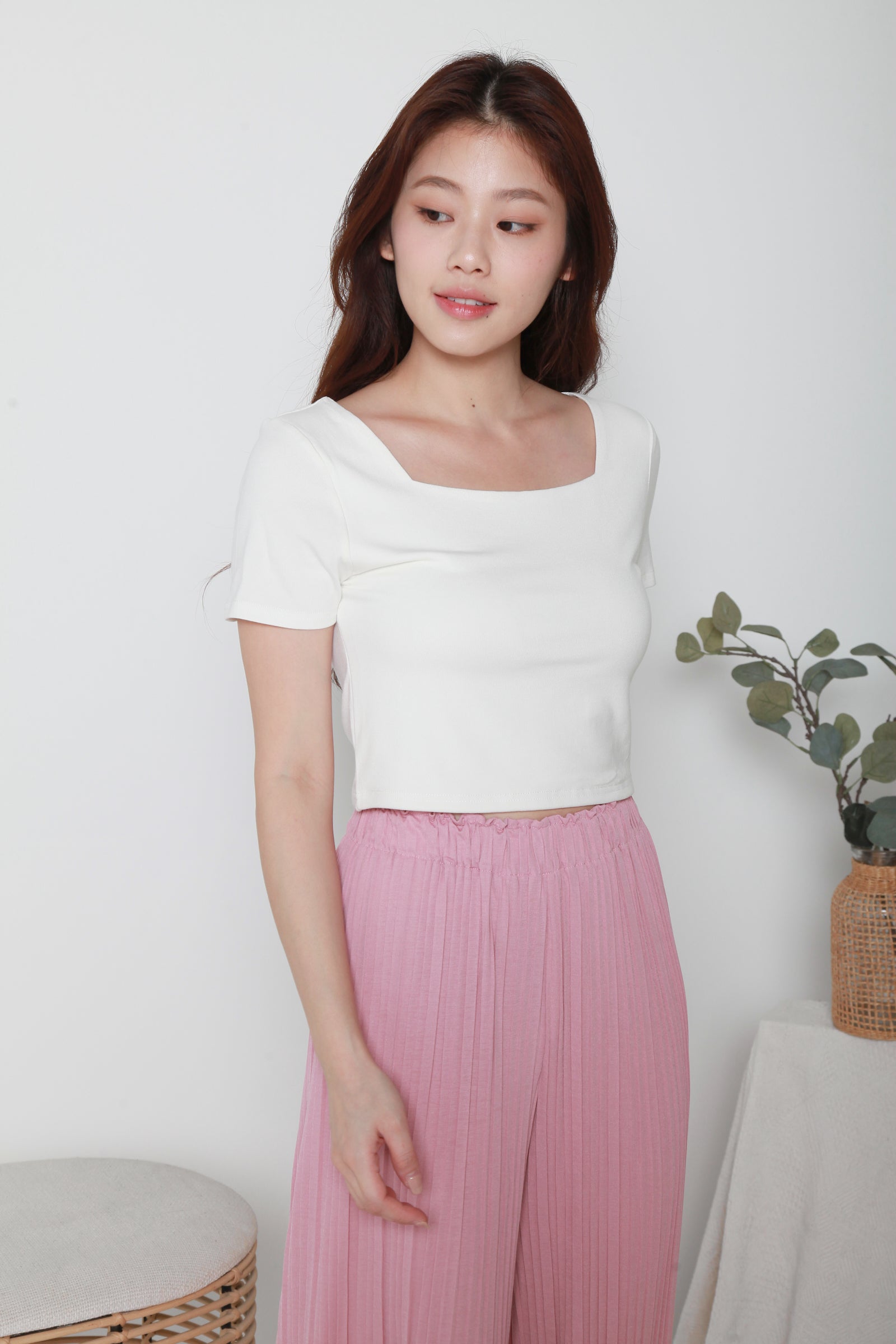 Square neck crop top