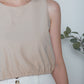 Sleeveless Cotton Crop Top with Elastic Band